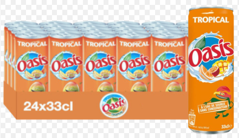 OASIS Boisson Aromatisée au Jus de Fruit Saveur Orange