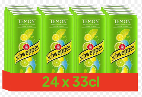 [SCHWLEMO-CANS-0330-0024] SCHWEPPES Lemon Boisson Pétillante aux Saveurs de Citron et Citron Vert